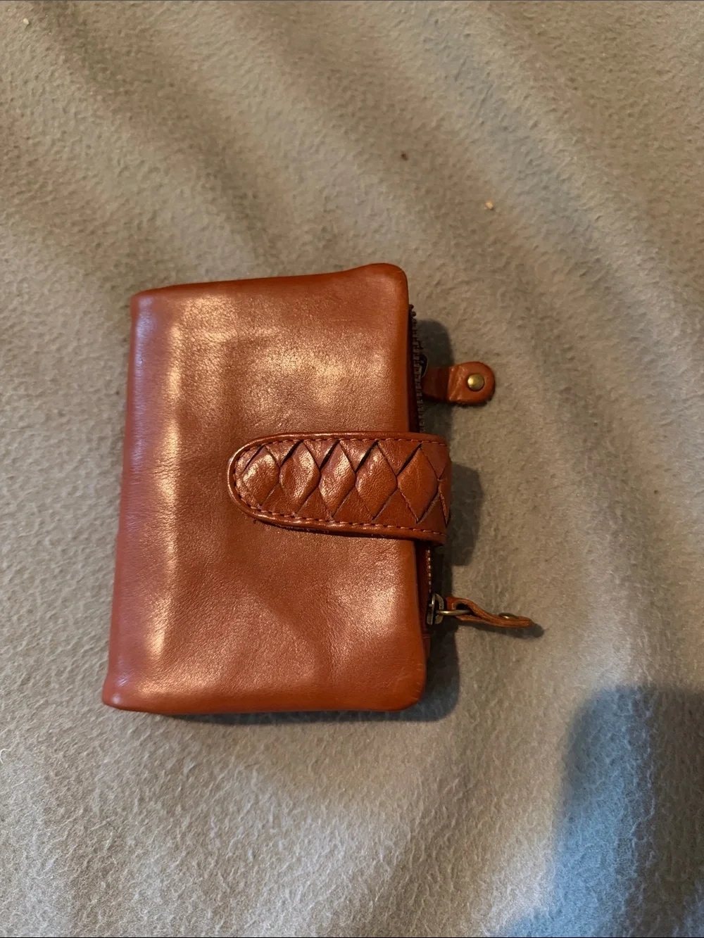 Classic Woven-Accent Leather Wallet - Brown
